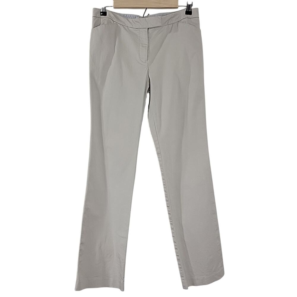 Tommy Hilfiger Women’s Stretch Khaki Pants Size 8 Straight Leg Beige Logo Back